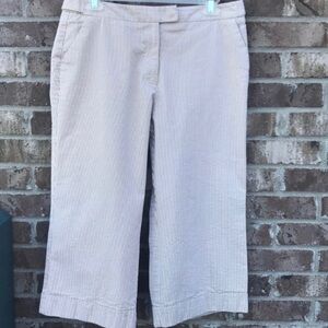 NEW YORK & COMPANY tan striped cropped pants capris neutral spring summer fall